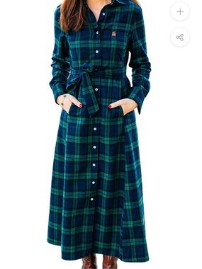 Kiel James Patrick Under the Mistletoe Flannel Maxi Dress